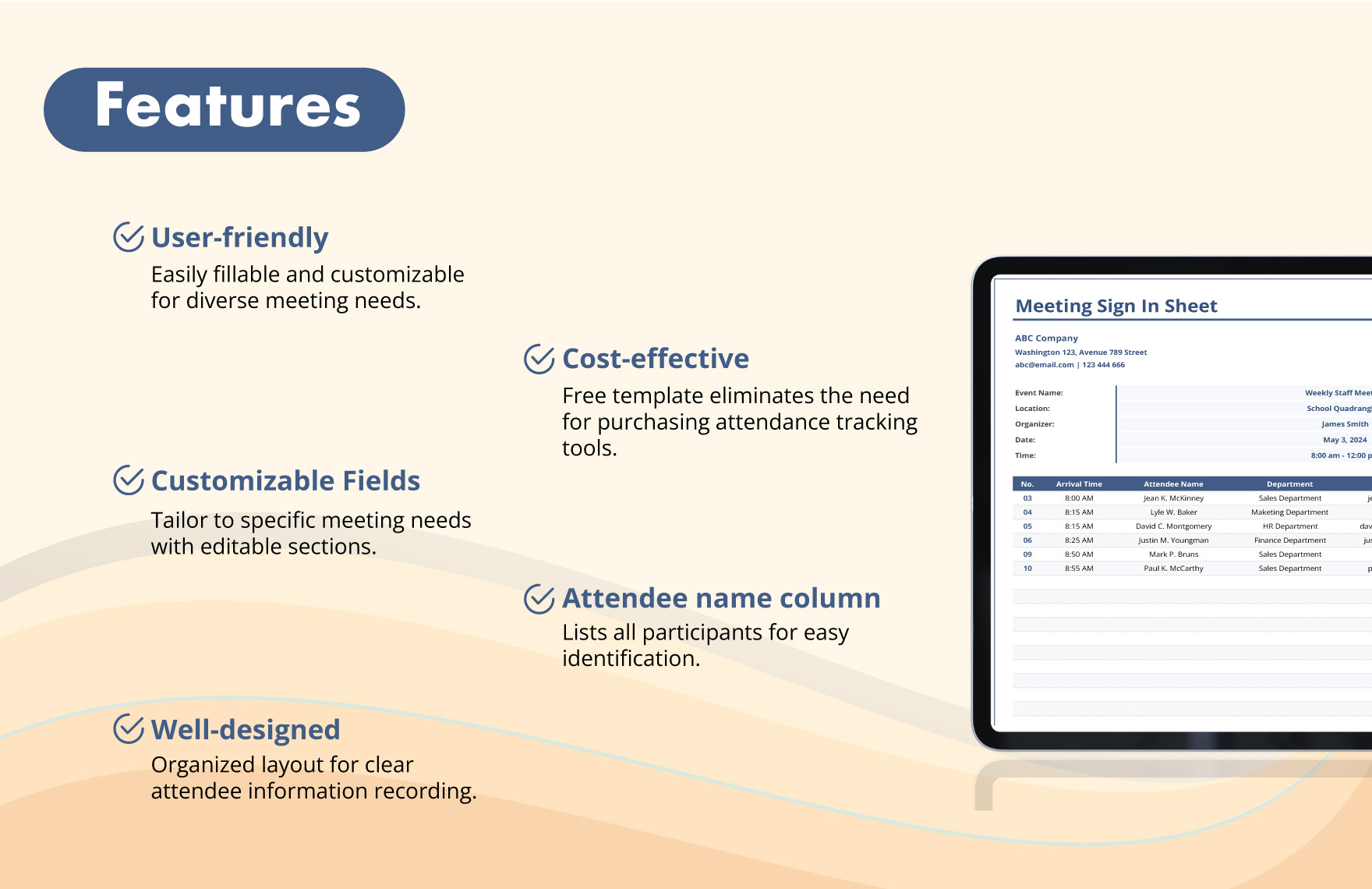 Meeting Sign In Sheet Template