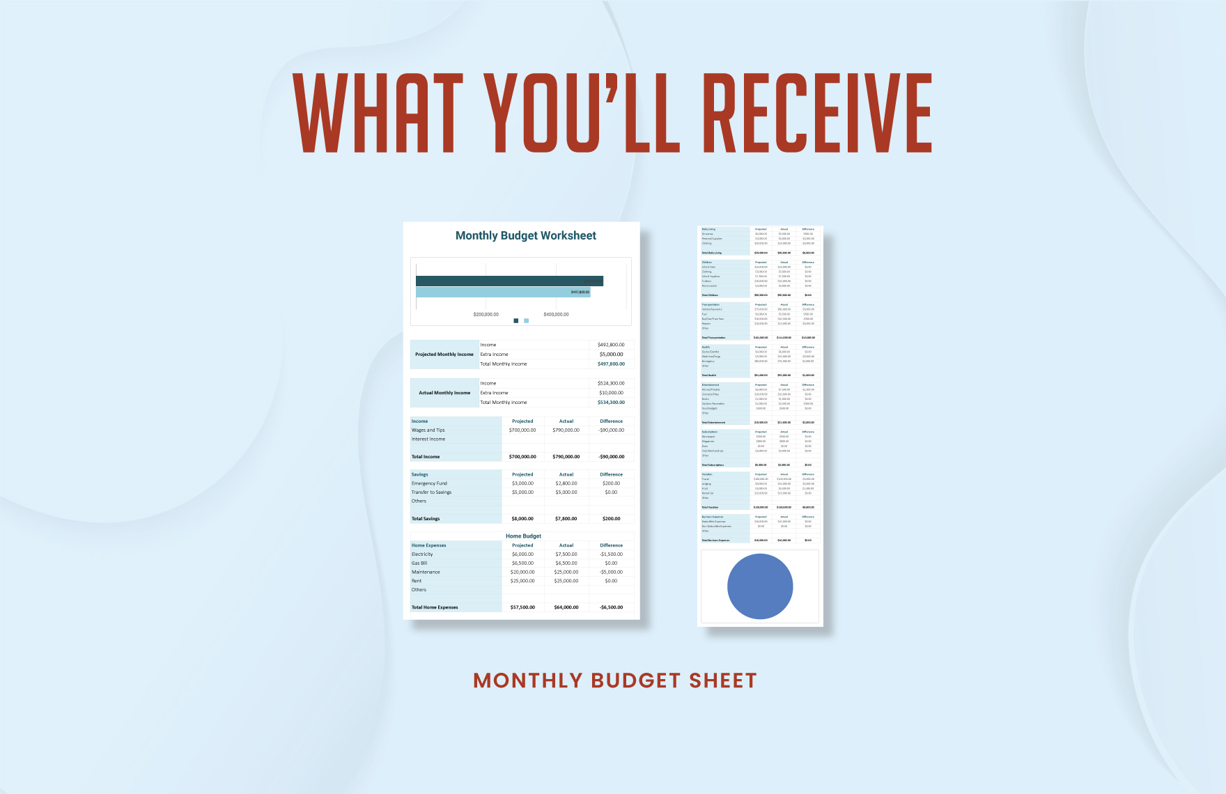 Monthly Budget Sheet Template