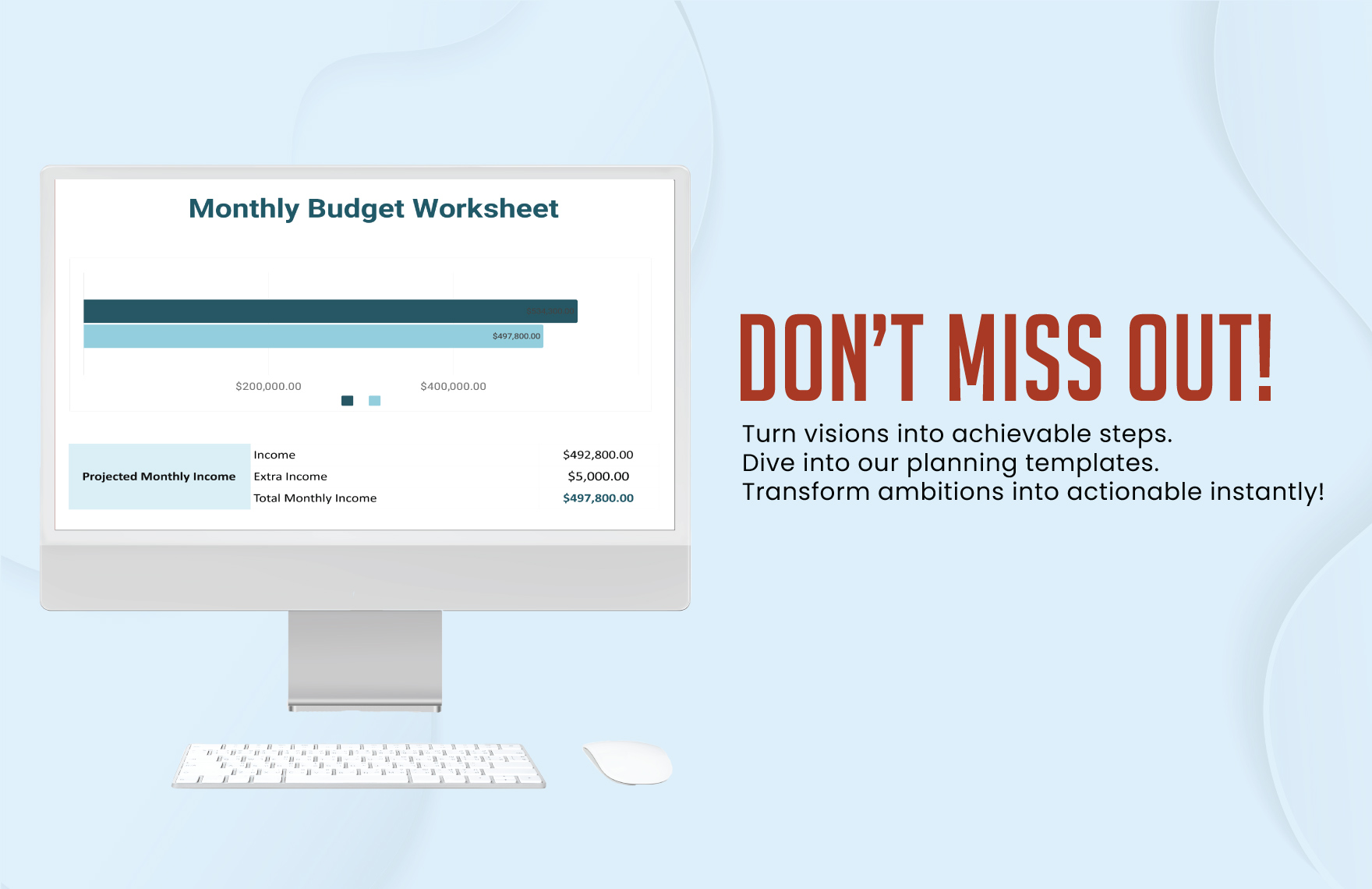 Monthly Budget Sheet Template