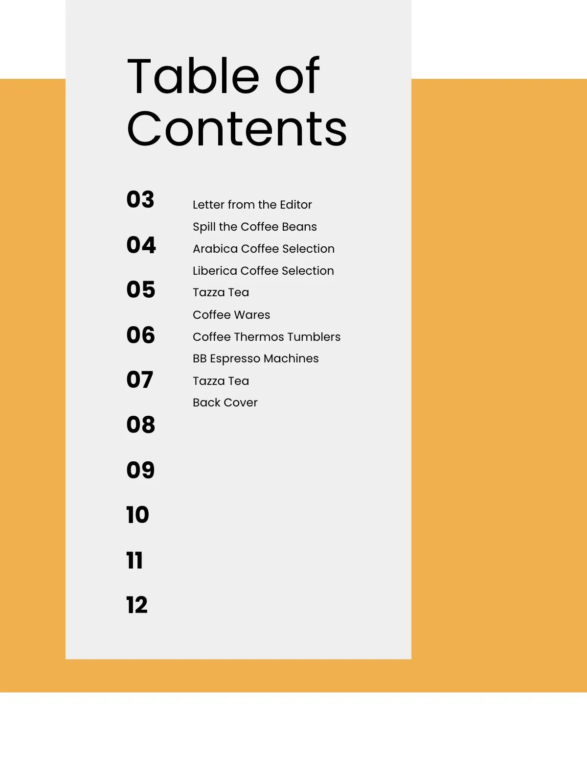 Free Coffee Company Catalog Template to Edit Online