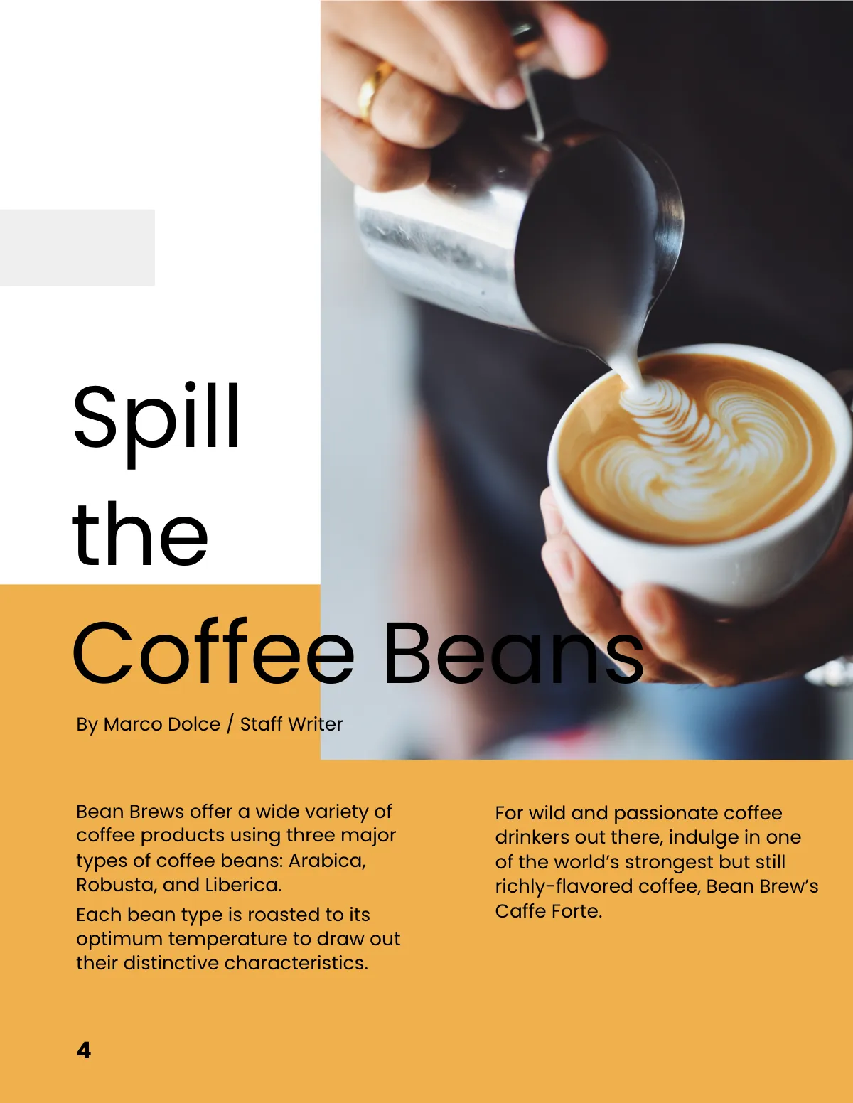 Free Coffee Company Catalog Template to Edit Online