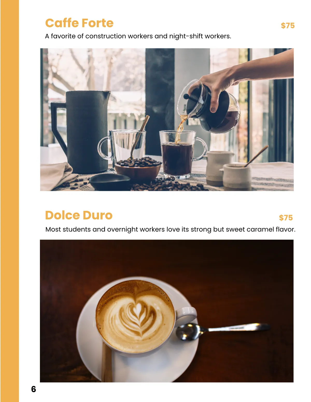 Free Coffee Company Catalog Template to Edit Online