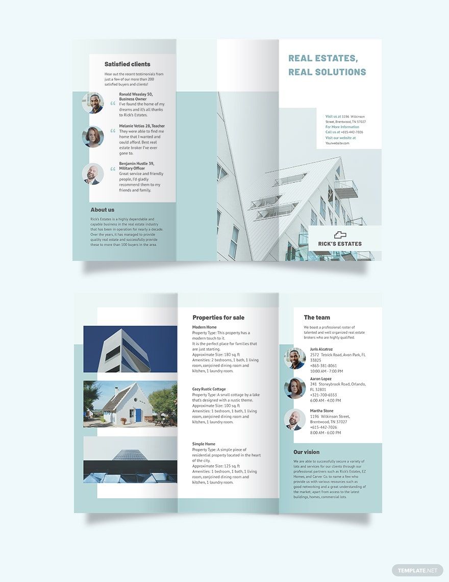 Residential Real Estate Broker Tri-Fold Brochure Template