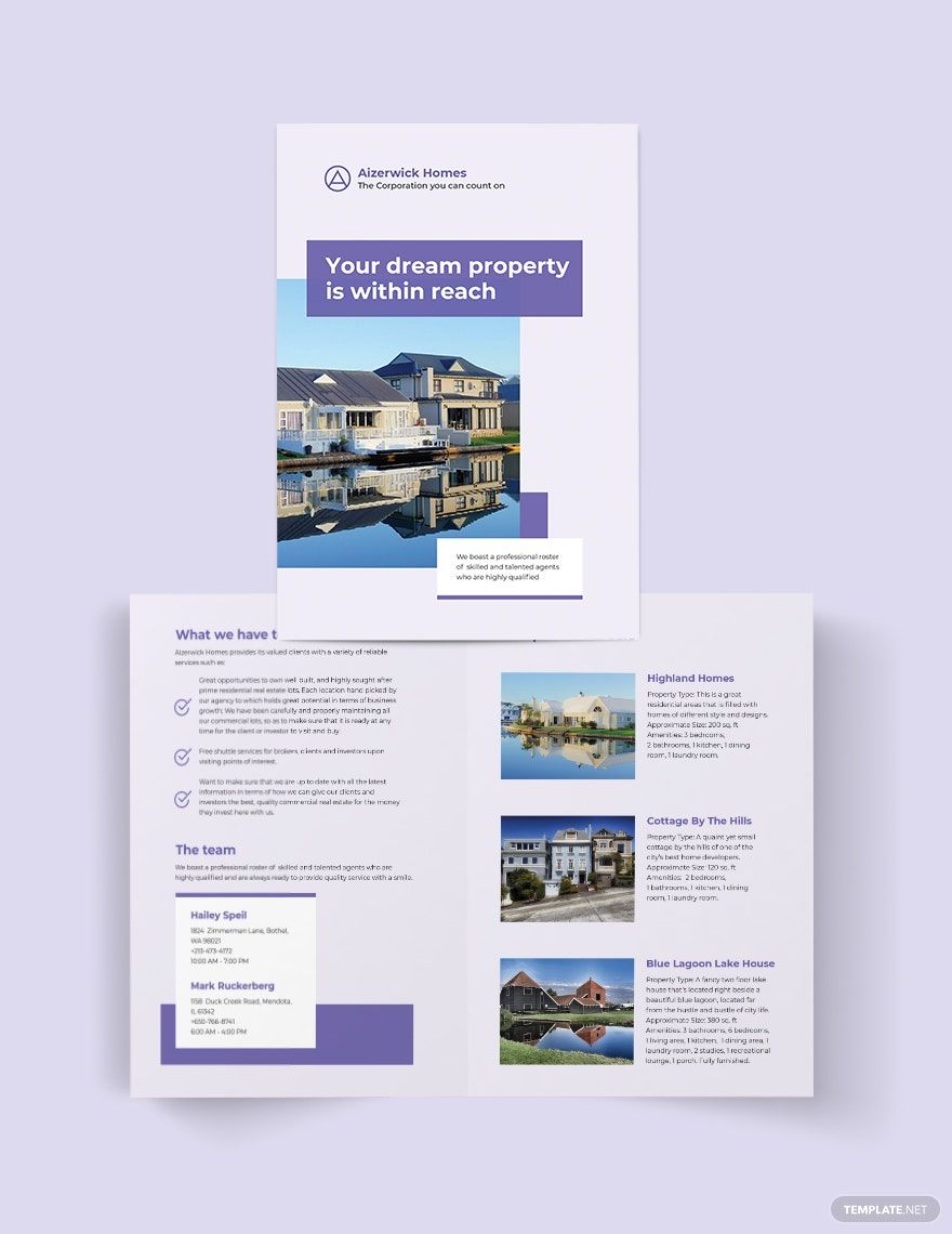Residential Real Estate Agent/Agency Bi-Fold Brochure Template