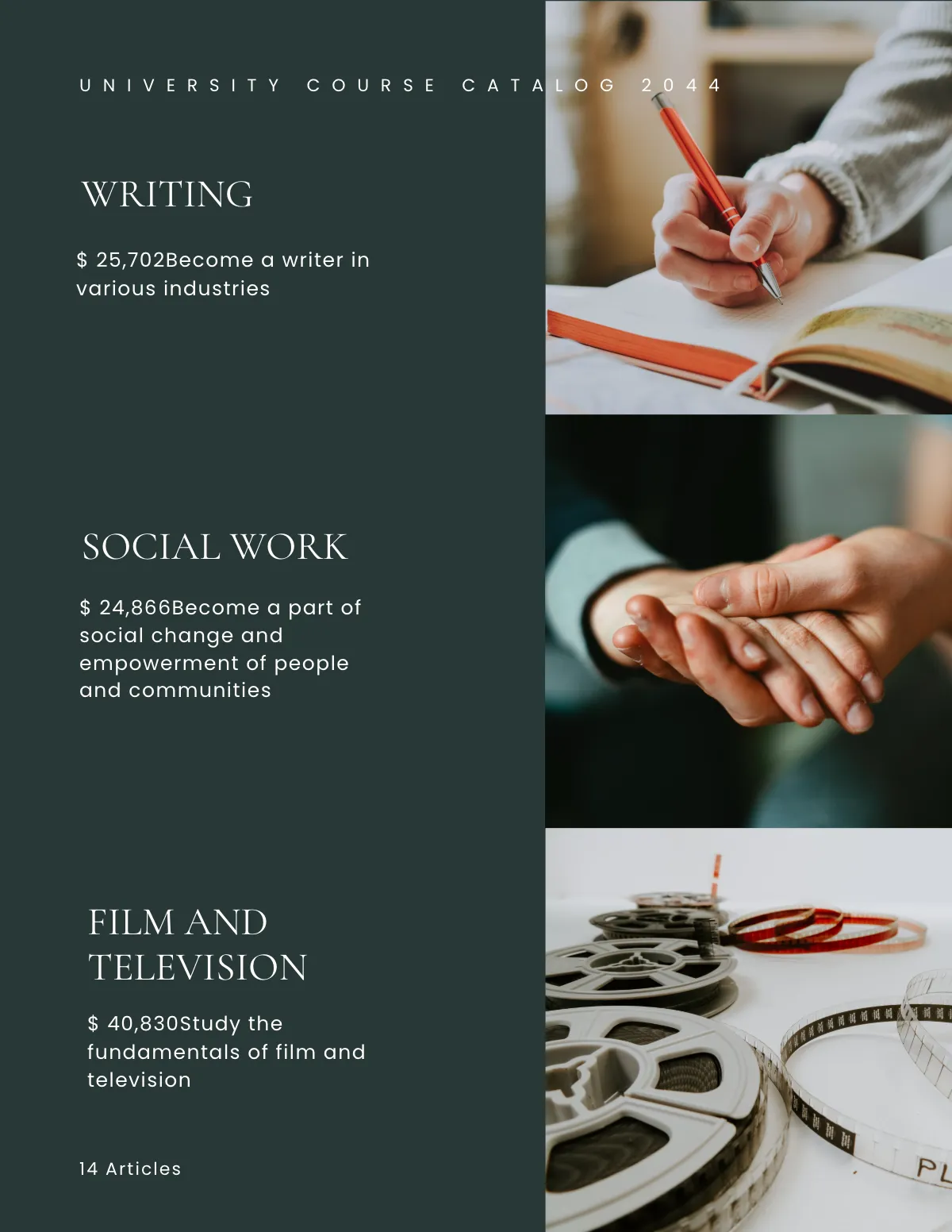 Free University Course Catalog Template to Edit Online