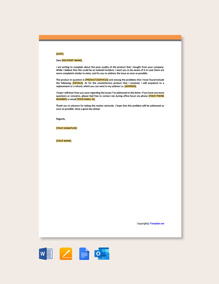 Free Complaint Letter About Environmental Pollution Template - Google ...