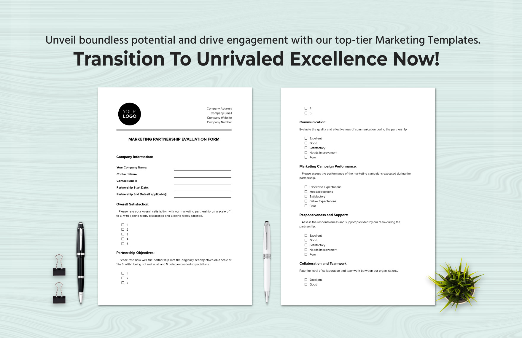 Marketing Partnership Evaluation Form Template