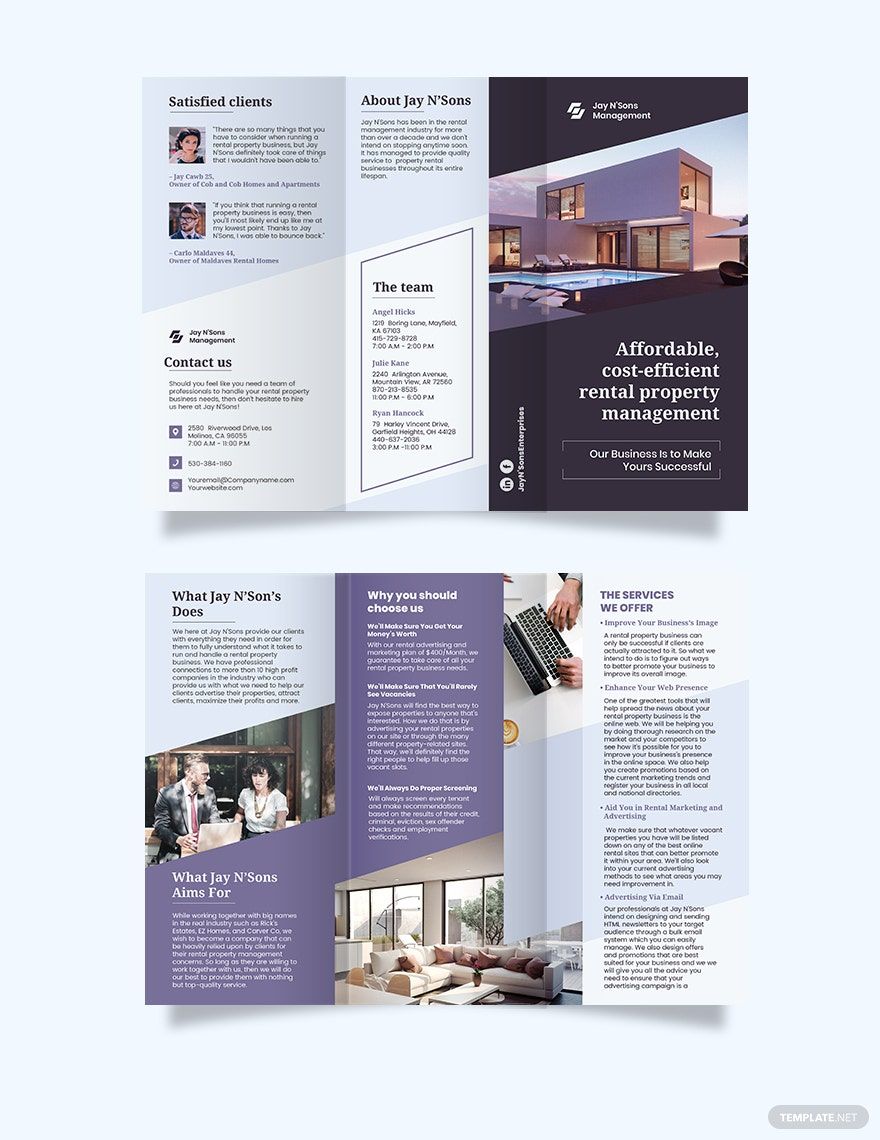 Rental Management Tri-Fold Brochure Template