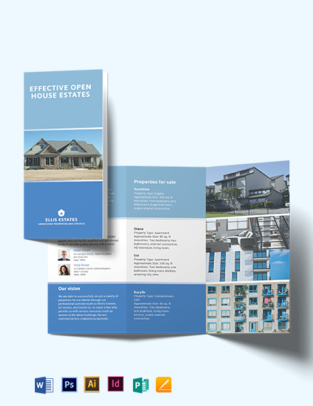 Real Estate Bi-fold Brochure Template - Illustrator, InDesign, Word ...