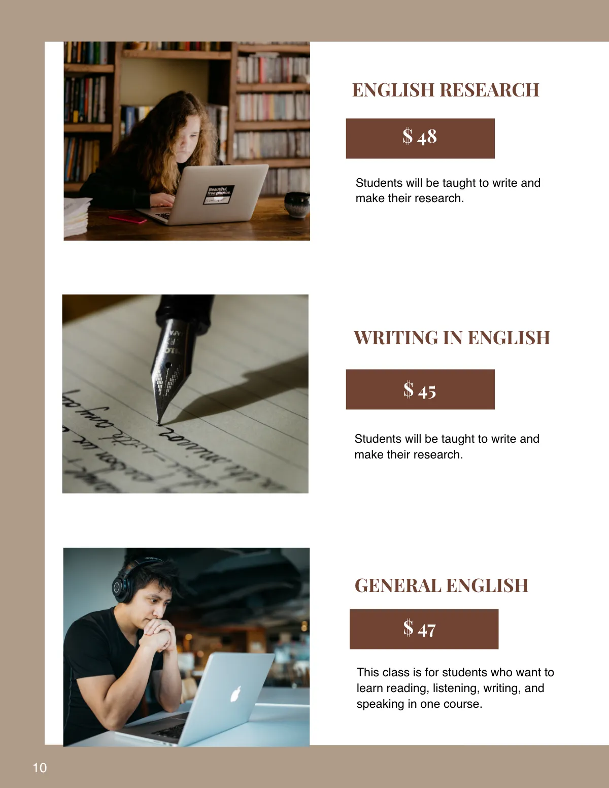 Free Course Catalog Template to Edit Online