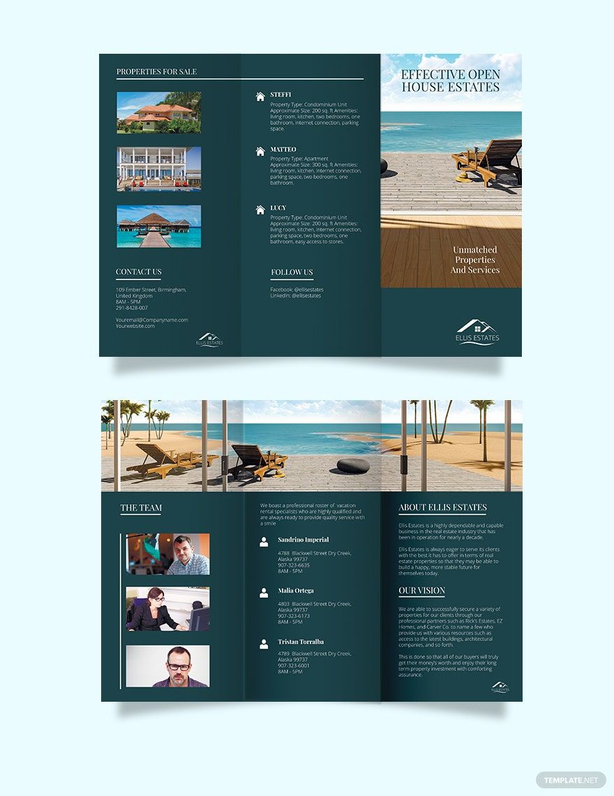 Vacation Rental Sale Tri-Fold Brochure Template