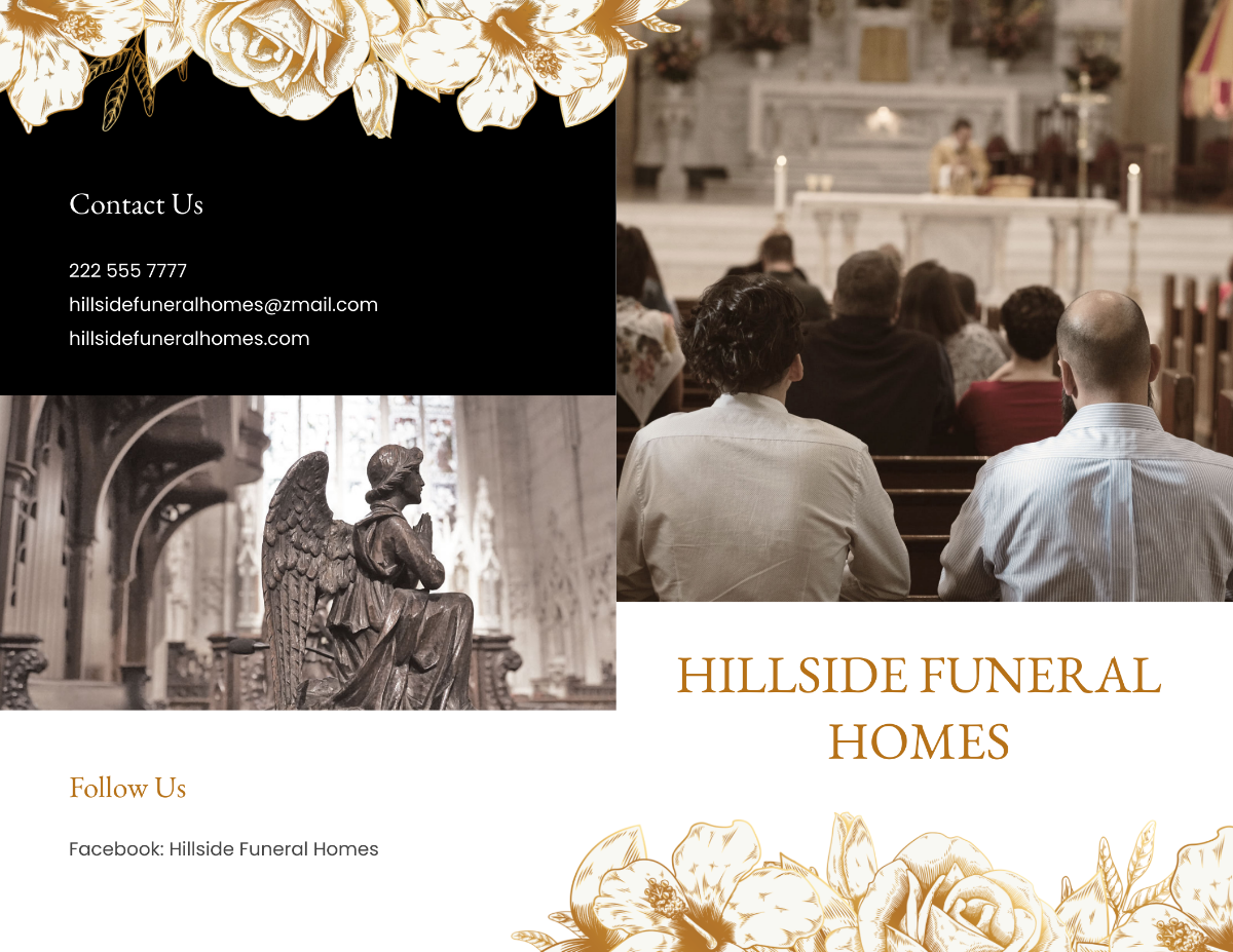 Editable Cremation Funeral Bi-Fold Brochure Template