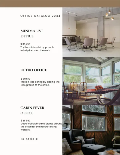 Free Simple Office Catalog Template to Edit Online