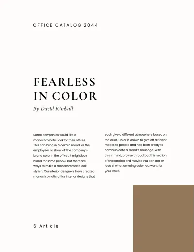 Free Simple Office Catalog Template to Edit Online