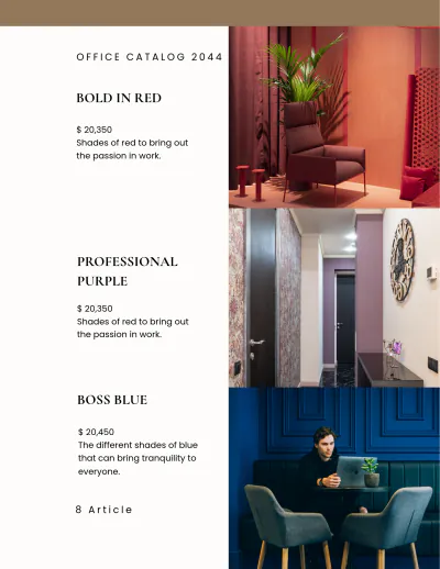 Free Simple Office Catalog Template to Edit Online
