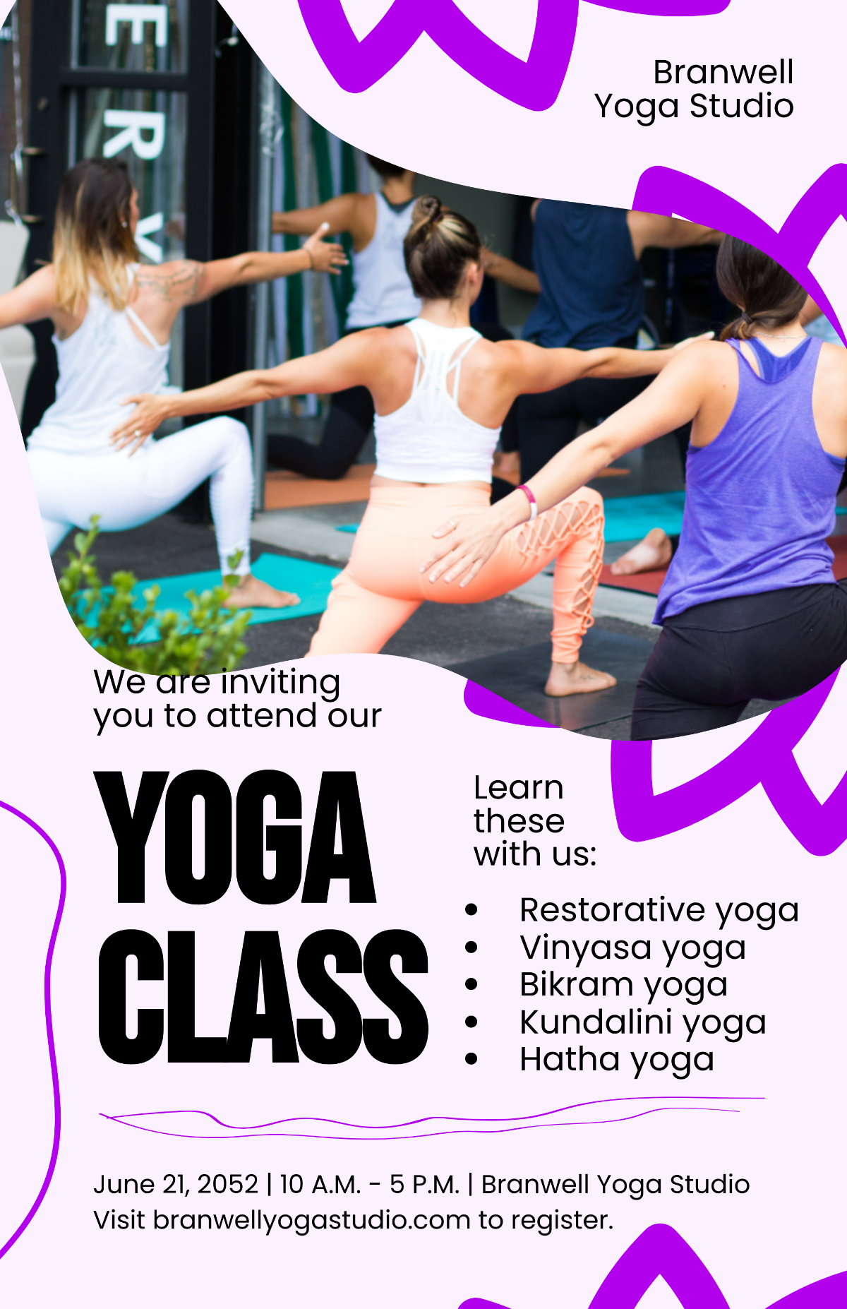 Free Yoga Class Poster Template
