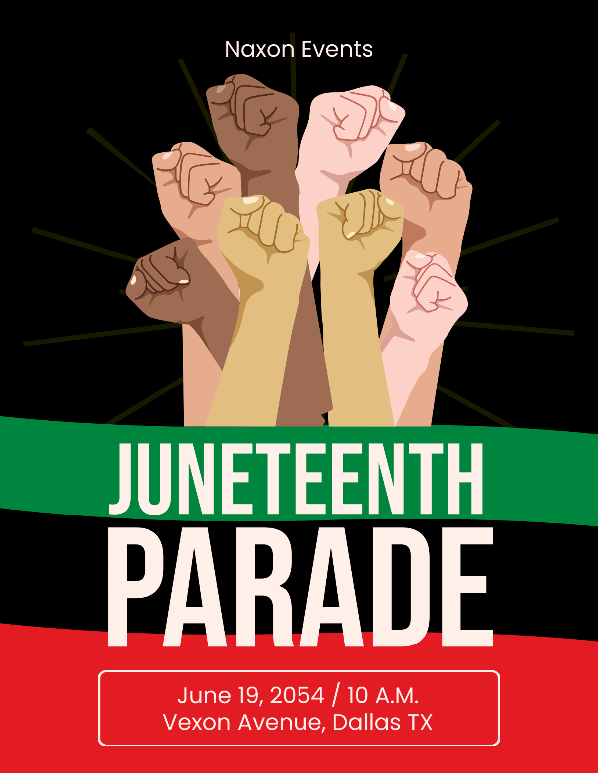 Free Juneteenth Parade Flyer Template