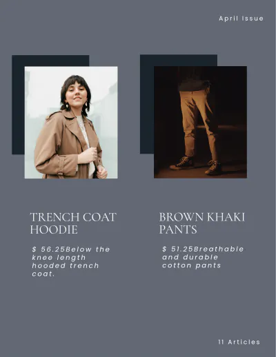 Free Simple Clothing Catalog Template to Edit Online