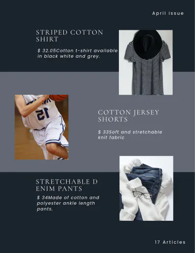 Free Simple Clothing Catalog Template to Edit Online