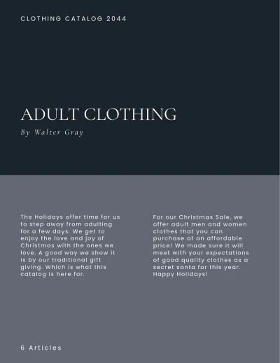 Free Simple Clothing Catalog Template to Edit Online