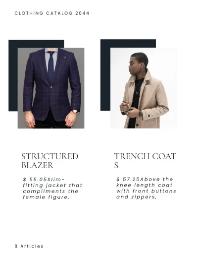 Free Simple Clothing Catalog Template to Edit Online