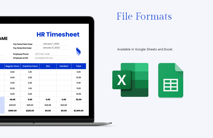 HR Timesheet Template Download in Word, Google Docs, Excel, PDF
