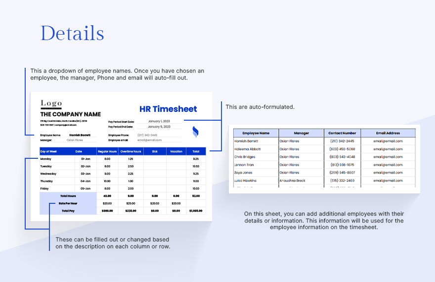 HR Timesheet Template Download in Word, Google Docs, Excel, PDF