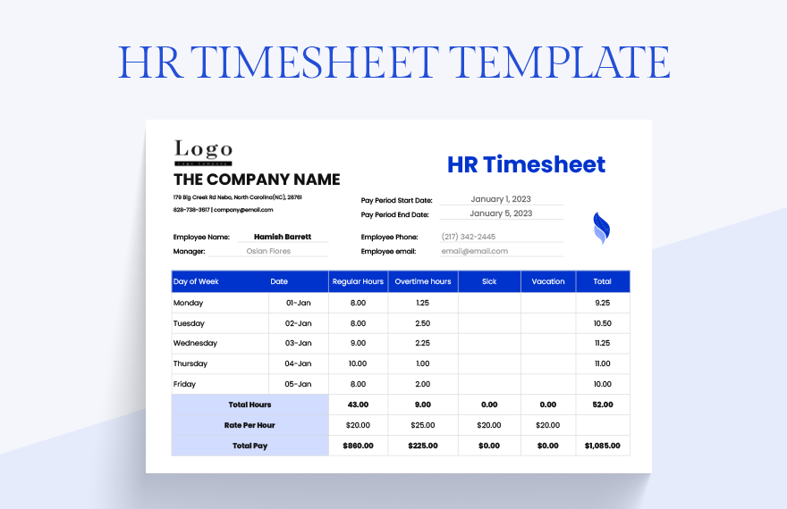 HR Timesheet Template