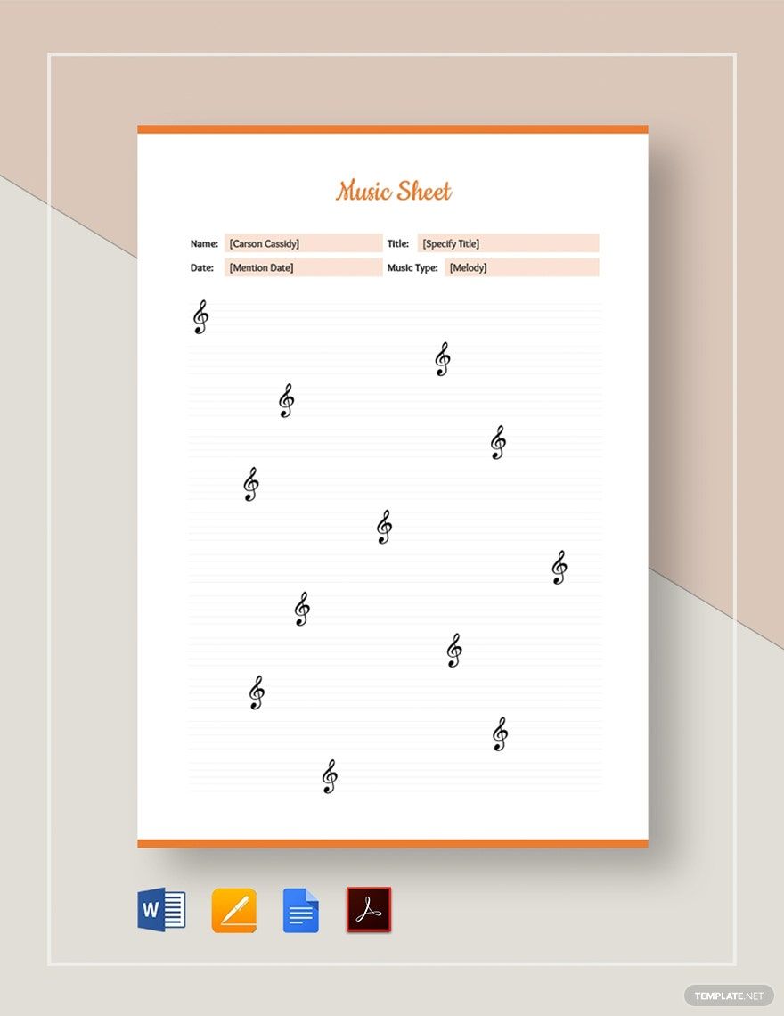 Music Sheet Template in Pages, Word, Google Docs, PDF - Download | Template.net