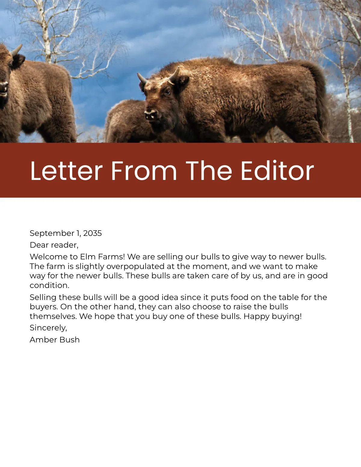 Free Bull Sale Catalog Template to Edit Online