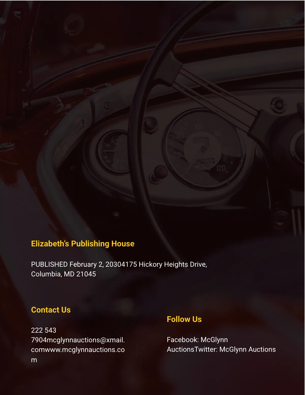 Free Car Auction Catalog Template to Edit Online