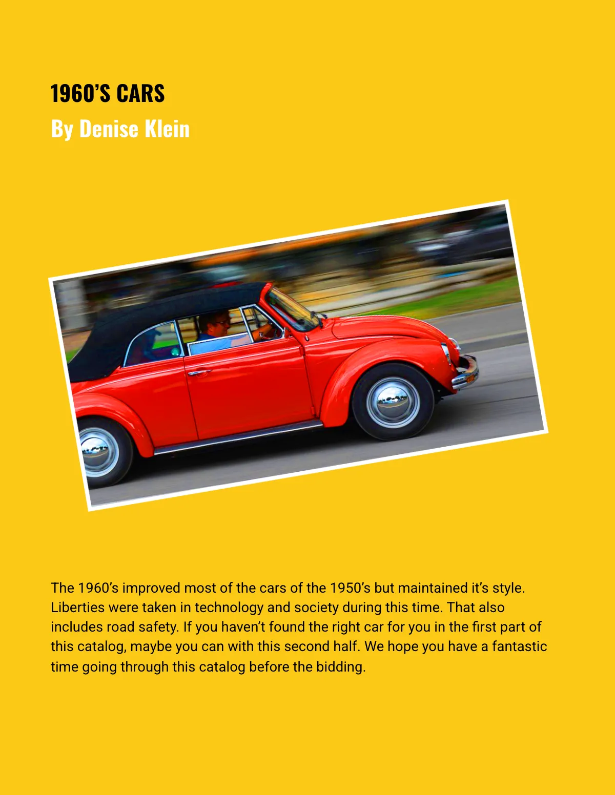 Free Car Auction Catalog Template to Edit Online