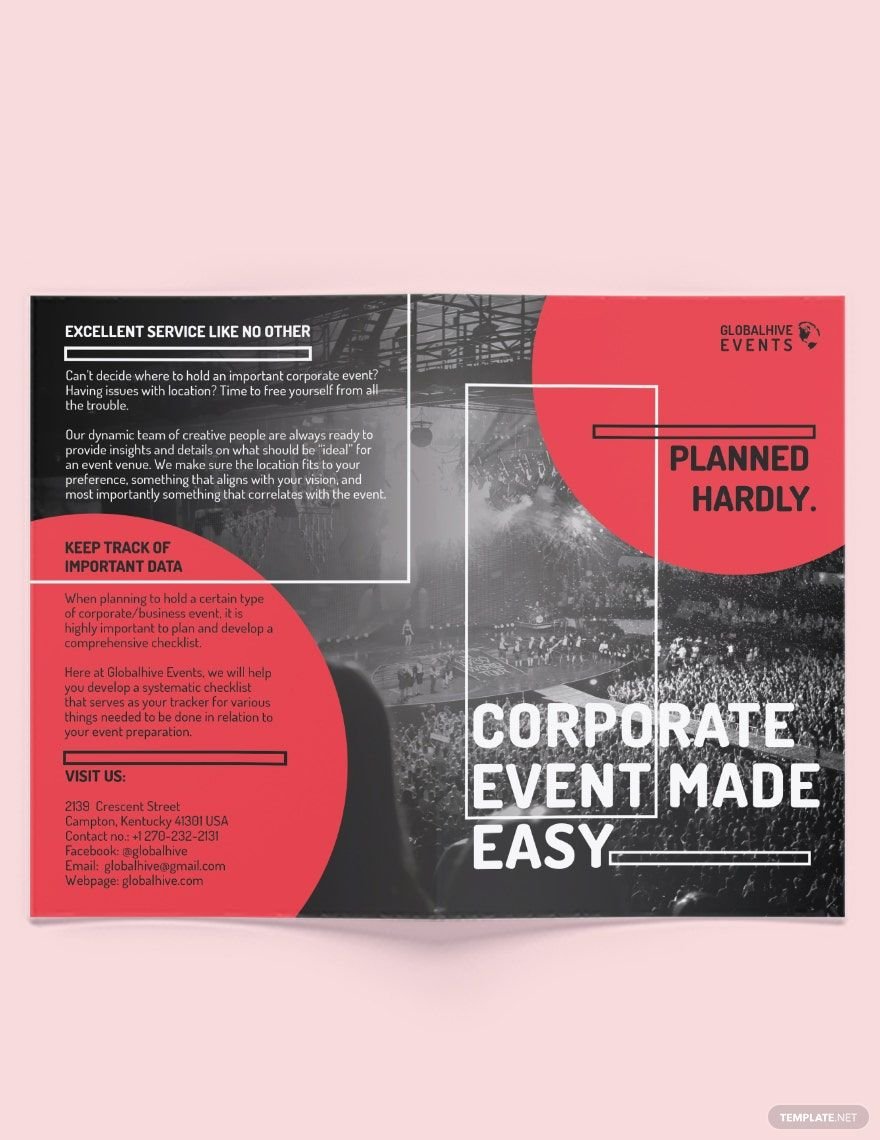 Simple Corporate Event Bi-fold Brochure Template