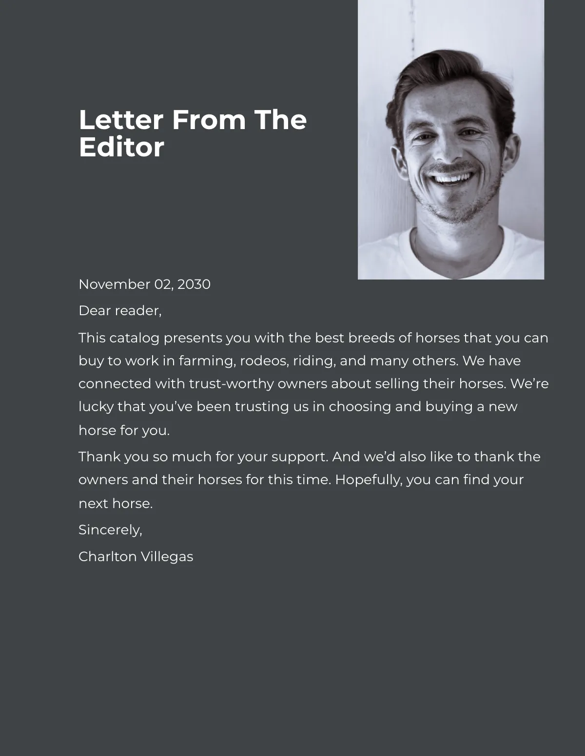 Free Horse Sale Catalog Template to Edit Online