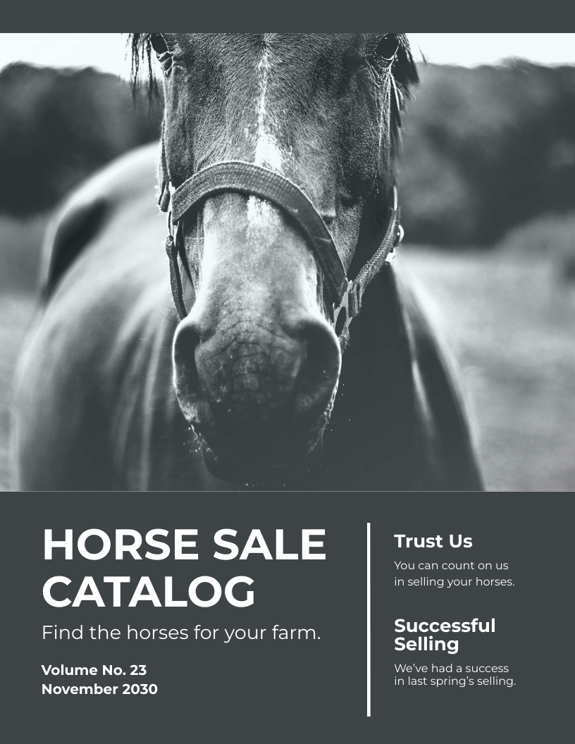 Horse Sale Catalog Template - Edit Online &amp; Download Example | Template.net
