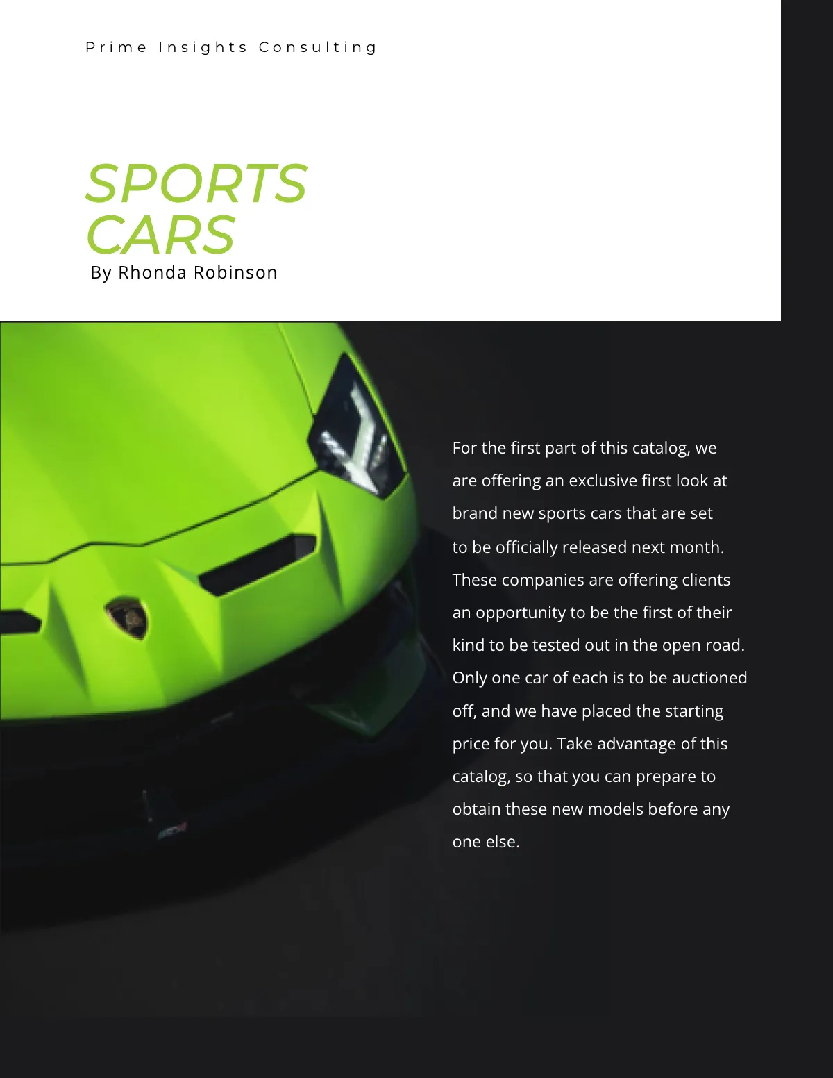 Free Automobiles Auction Catalog Template to Edit Online