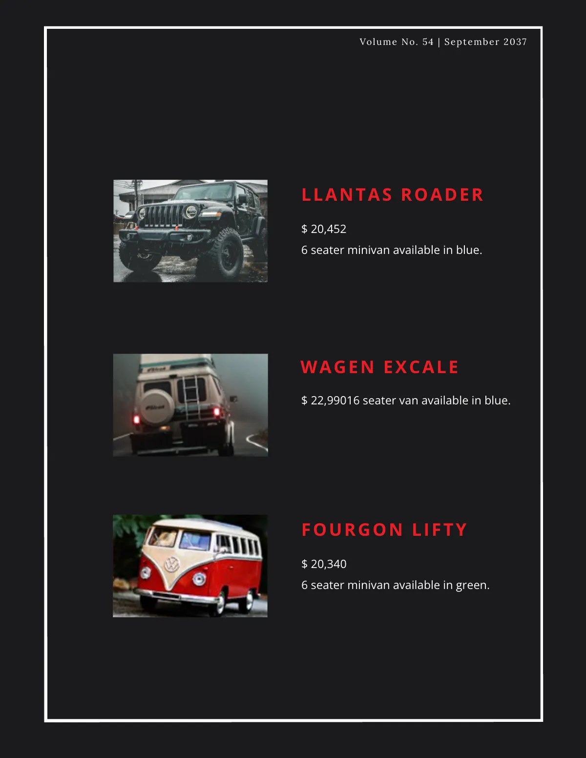 Free Automobiles Auction Catalog Template to Edit Online