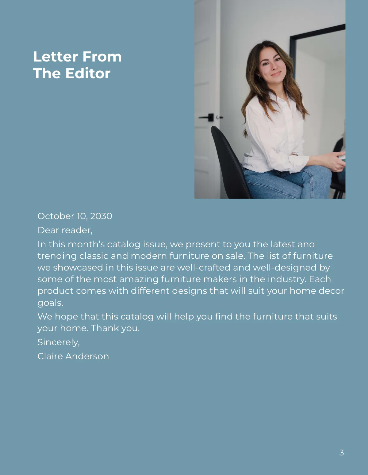 Free Furniture Sales Catalog Template to Edit Online