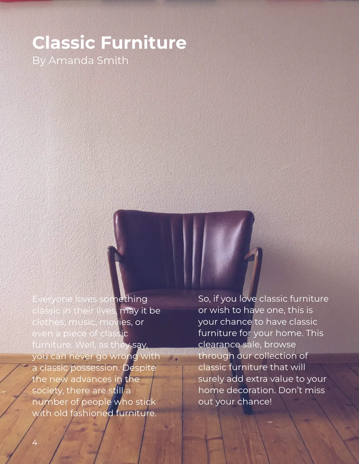 Free Furniture Sales Catalog Template to Edit Online