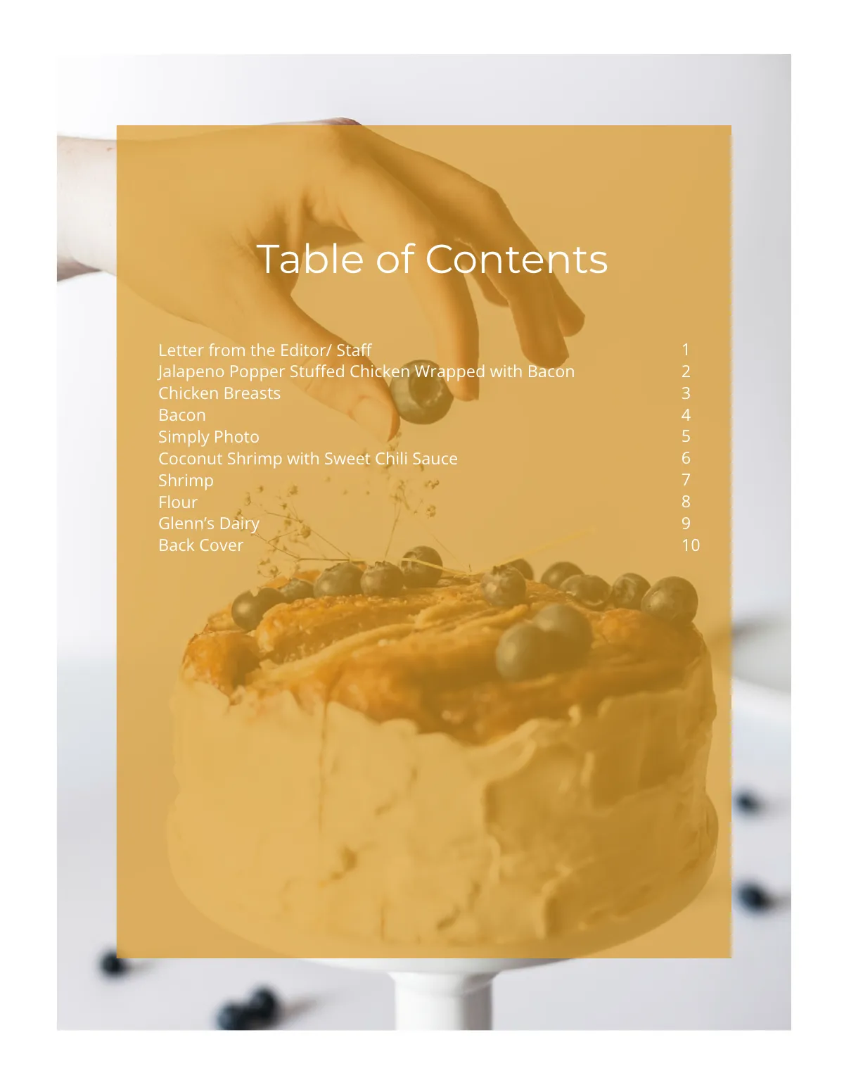 Free Food Recipe Catalog Template to Edit Online