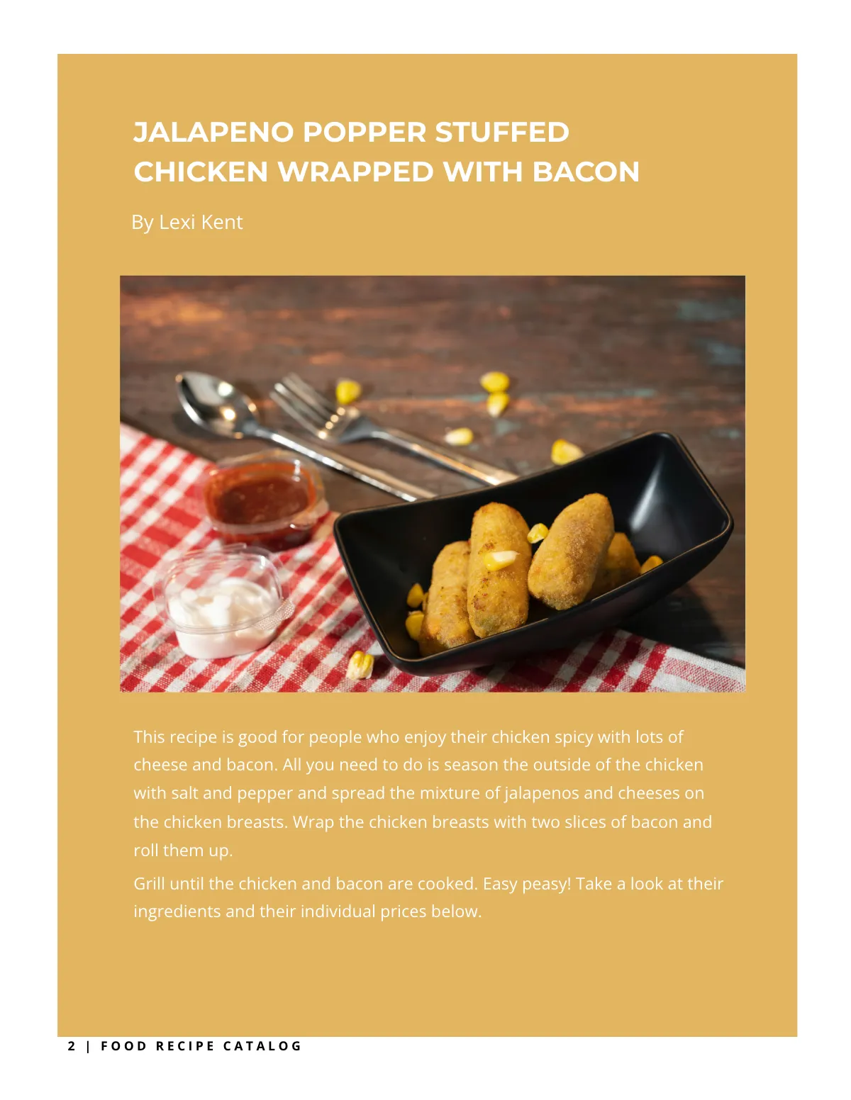 Free Food Recipe Catalog Template to Edit Online