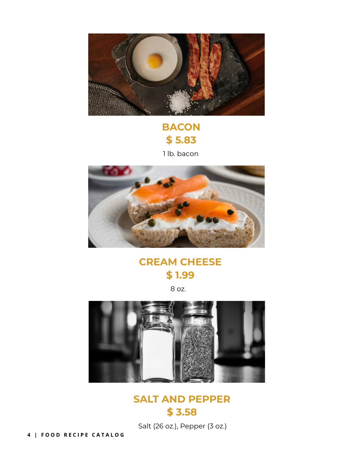 Free Food Recipe Catalog Template to Edit Online