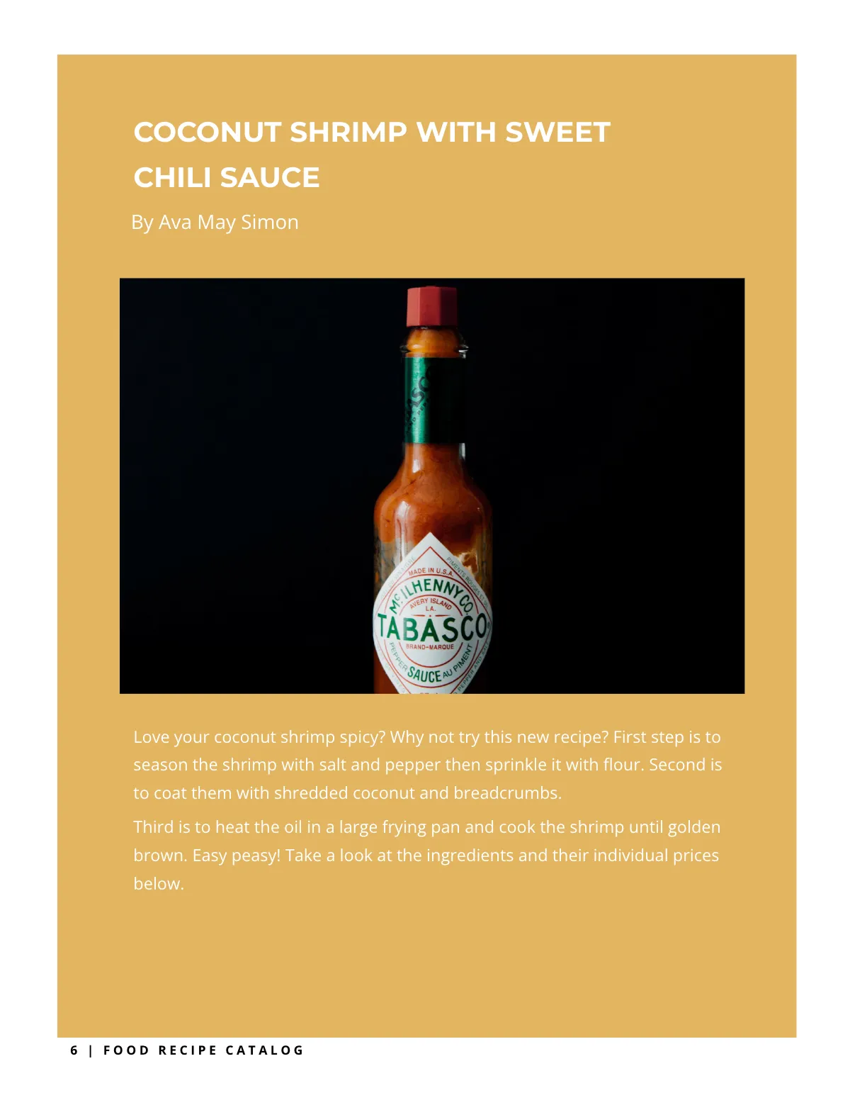 Free Food Recipe Catalog Template to Edit Online