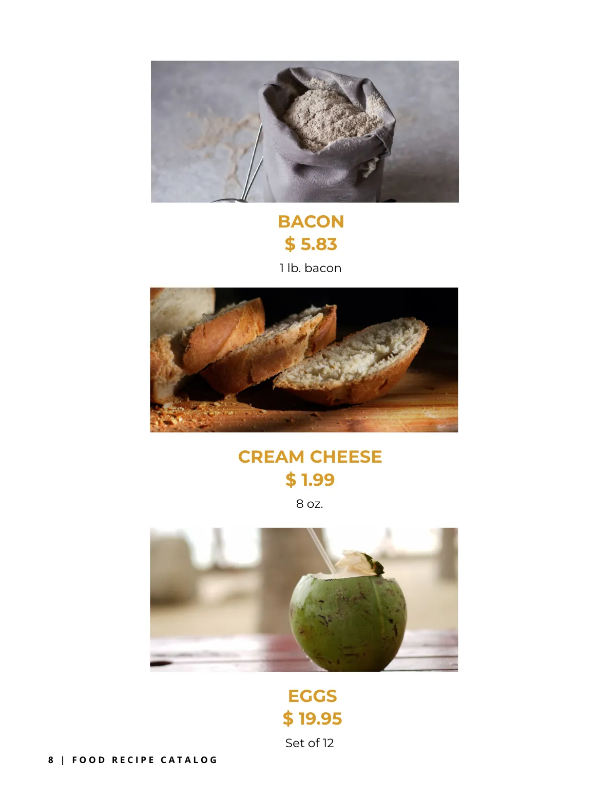 Free Food Recipe Catalog Template to Edit Online