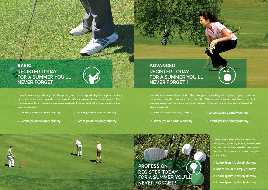 Golf BiFold Brochure Template