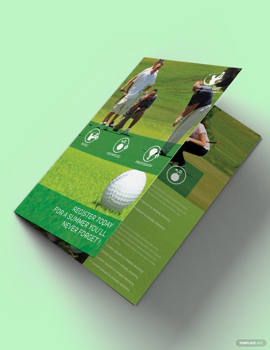 Golf BiFold Brochure Template in Word, Google Docs, Illustrator, PSD, Apple Pages, Publisher, InDesign