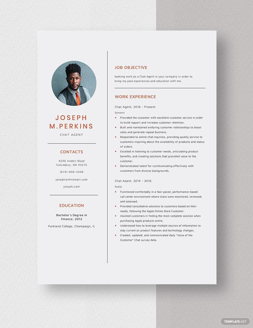 Chat Agent Resume