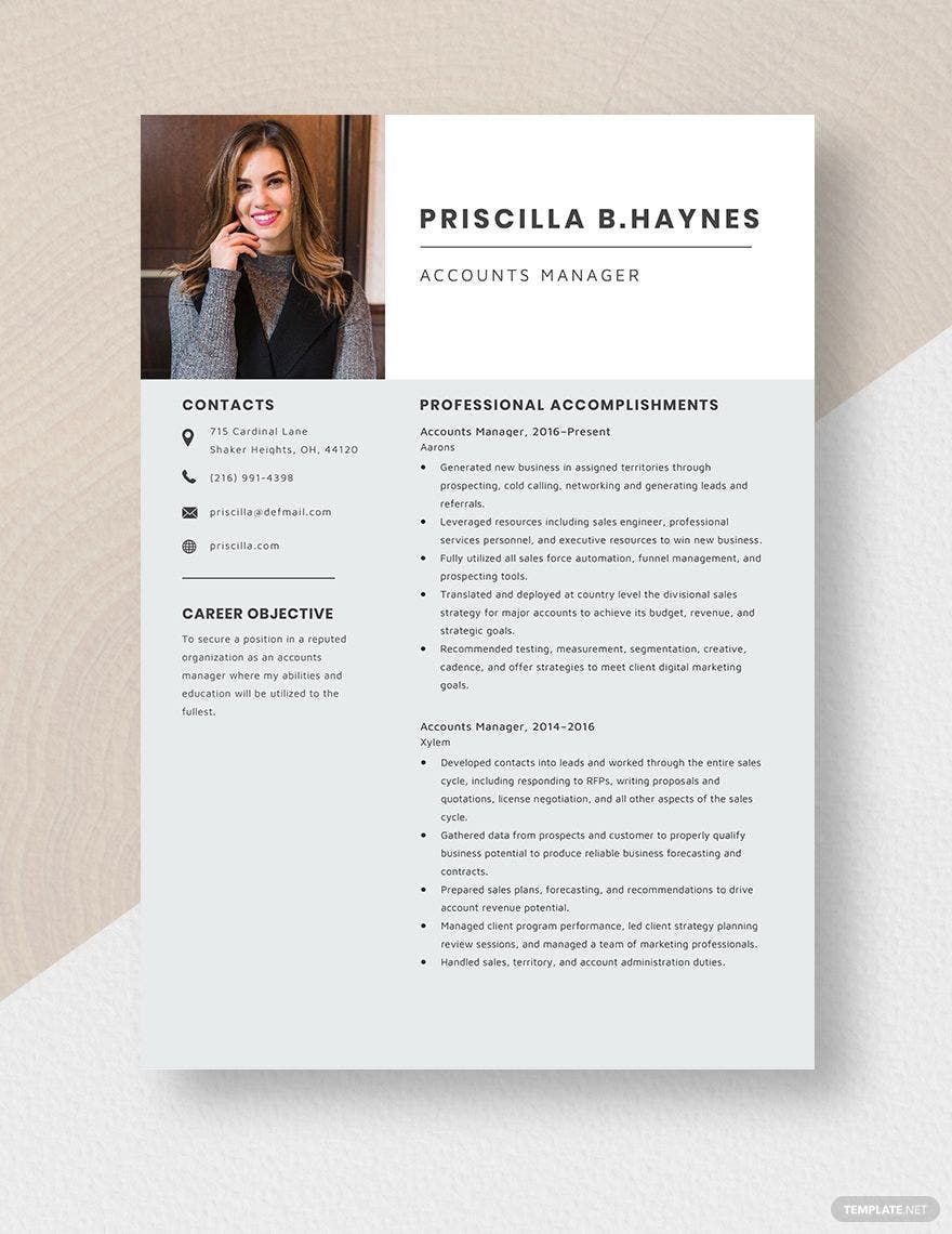 Accounts Manager Resume Download In Word Apple Pages Template