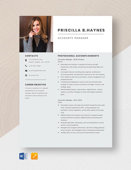 Accounts Manager Resume