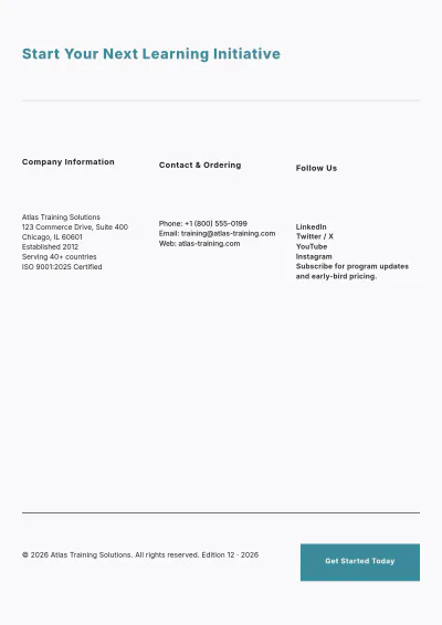 Free Simple Training Catalog Template to Edit Online